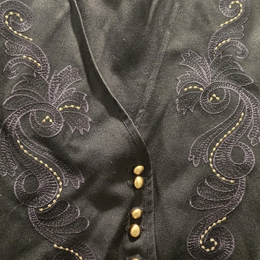 Vintage JBS Ltd Navy Maxi Dress with Embroidered Cropped Jacket Size 12